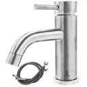 Ver imagem 6 de Torneira Misturador Monocomando Lorben Aço Inox Escovado Mesa Pia Bancada Bica Baixa Banheiro Lavató