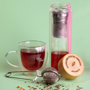 Ver imagem 3 de Garrafa de Vidro Duplo 450ml com Infusor para Chá Ah Natu Vidro Borossilicato