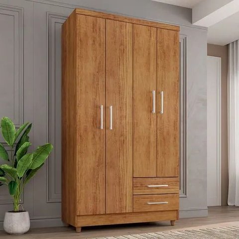 Guarda Roupa Madri Rud Rack 04 Portas Cedro