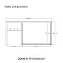 Ver imagem 5 de Armário Aéreo para Lavanderia MDP 15mm com Nicho Organizador Nogal