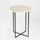 Ver imagem 1 de Mesa Lateral Sense Tampo Branco Base Preta Portal Decor