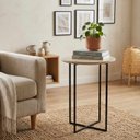 Ver imagem 3 de Mesa Lateral Sense Tampo Branco Base Preta Portal Decor