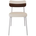 Ver imagem 2 de Kit 02 Cadeiras Estofada para Sala de Jantar Astrid Branco C01 Linho Palha Courino Whisky - Lyam