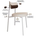Ver imagem 7 de Kit 02 Cadeiras Estofada para Sala de Jantar Astrid Branco C01 Linho Palha Courino Whisky - Lyam