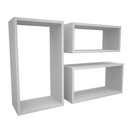 Ver imagem 1 de Trio Nichos Mdf Branco Tx Retangular sem Fundo Nchbr023