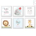 Ver imagem 1 de Quadros Decorativos Infantil Quarto de Menina Safari Balão:branco