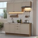 Ver imagem 1 de Armário de Cozinha Compacta 180 Cm Rustic/crema Vik Madesa 01