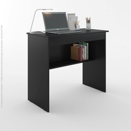 Escrivaninha para Quarto Pequena com Prateleira e Gaveta Vitoria - Preto - 5