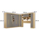 Ver imagem 4 de Guarda-Roupa Casal Modulado Pandora 11 Portas 2 Gavetas com Espelho Jequitibá/Granizo - Pnr Móveis