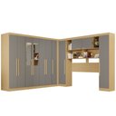Ver imagem 3 de Guarda-Roupa Casal Modulado Pandora 11 Portas 2 Gavetas com Espelho Jequitibá/Granizo - Pnr Móveis