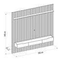 Ver imagem 4 de Painel para Tv 75 Pol Ripado com Bancada Suspensa 250x240cm Pratisk D04 Freijó/off White - Mpozenato
