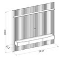 Ver imagem 4 de Painel para Tv 75 Pol Ripado com Bancada Suspensa 250x240cm Pratisk D04 Freijó/off White - Mpozenato