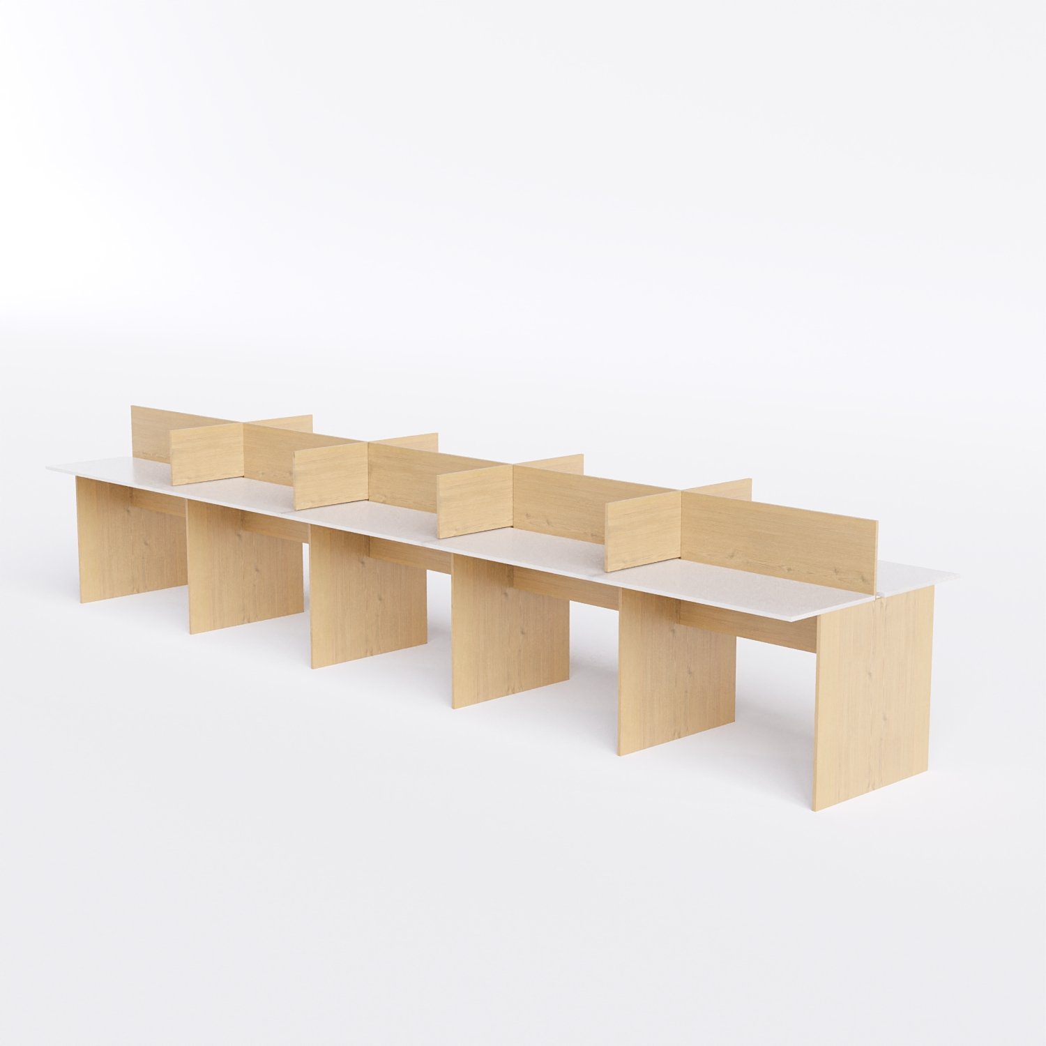Estação de Trabalho 10 Lugares Cor:branco com Legno Salinas