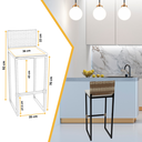 Ver imagem 2 de Kit 5 Banquetas Quadrada Junco Cappuccino para Balcão Ilha Cozinha Área Gourmet Bancada Piscina Bar