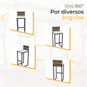 Ver imagem 5 de Kit 5 Banquetas Quadrada Junco Cappuccino para Balcão Ilha Cozinha Área Gourmet Bancada Piscina Bar