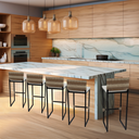 Ver imagem 6 de Kit 5 Banquetas Quadrada Junco Cappuccino para Balcão Ilha Cozinha Área Gourmet Bancada Piscina Bar