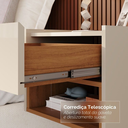 Ver imagem 4 de Mesa de Cabeceira Florença Cor:Off White/Cedro