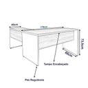 Ver imagem 5 de Mesa Escritório em L 1,70m + Mesa Auxiliar S/ Gavetas Nogal Sevilha/preto