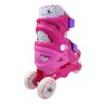 Patins Infantil Tri-line 2X1 Feminino Princesas Disney e Minnie 31-34 - Rosa - 6