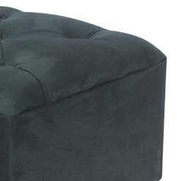 Puff Carré Poptem Quadrado Capitonê azul banqueta madeira quadrado decorativo - 5