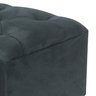 Puff Carré Poptem Quadrado Capitonê azul banqueta madeira quadrado decorativo - 5