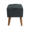 Puff Carré Poptem Quadrado Capitonê azul banqueta madeira quadrado decorativo - 1