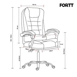 Cadeira de Escritório Presidente Base Cromada com Rodinha Fortt Marselha Marrom - Cpf03-m - 2