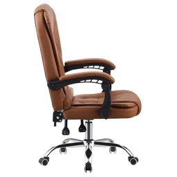 Cadeira de Escritório Presidente Base Cromada com Rodinha Fortt Marselha Marrom - Cpf03-m - 7