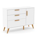Ver imagem 6 de Jogo de Quarto Infantil Retrô Guarda Roupa 4 Portas e Cômoda com Porta Branco Soft/Eco Wood - Matic