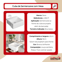 Ver imagem 6 de Cuba de Semiencaixe Quadrada 42cm com Mesa em Louça Sanitária Branca Brilhante L.930.17 - Deca