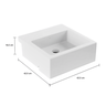 Cuba de Semiencaixe Quadrada 42cm com Mesa em Louça Sanitária Branca Brilhante L.930.17 - Deca - 4