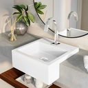 Ver imagem 2 de Cuba de Semiencaixe Quadrada 42cm com Mesa em Louça Sanitária Branca Brilhante L.930.17 - Deca