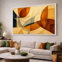 Ver imagem 2 de Quadro Abstrato Tons Terrosos Harmonia Movimento Geométrica