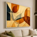 Ver imagem 3 de Quadro Abstrato Tons Terrosos Harmonia Movimento Geométrica