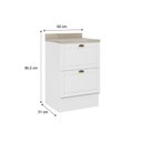 Ver imagem 3 de Balcão de Cozinha C/ Tampo Bella 2610 C/ 2 Gavetas 60cm Branco - Carraro