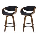 Ver imagem 1 de Kit 2 Banquetas Nicole Giratória com Assento em Madeira Laminada e Apoio para Pés, Design