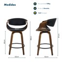 Ver imagem 7 de Kit 2 Banquetas Nicole Giratória com Assento em Madeira Laminada e Apoio para Pés, Design