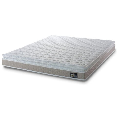 Colchão Casal Queen Espuma D33 Pillow Top Millenium 158x198x19cm Bege/Branco Hellen-Suporta 120kg