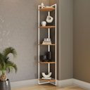 Ver imagem 1 de Estante para Livros Annecy 5 Prateleiras Canela/branco Brilho - Kappesberg