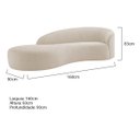 Ver imagem 3 de Divã Recamier Orgânico França 160cm Lado Direito Linho