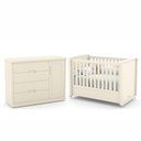 Ver imagem 1 de Jogo de Quarto Infantil Tutto New com Berço e Cômoda 1 Porta Off White - Matic Móveis