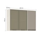 Ver imagem 5 de Armário Aéreo de Cozinha 120 Cm 1 Porta Fechada 2 Portas com Vidro Reflecta Linea Luciane Móveis