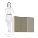 Ver imagem 4 de Armário Aéreo de Cozinha 120 Cm 1 Porta Fechada 2 Portas com Vidro Reflecta Linea Luciane Móveis