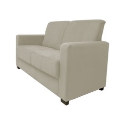 Sofá Namoradeira Pequeno 2 Lugares Imperial Suede:bege Claro - 2