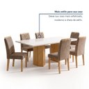 Ver mais imagens de Conjunto de Mesa de Jantar 6 Lugares Isla Tampo de Vidro 160x80cm Cinamomo e Off White