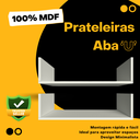 Ver imagem 5 de Par de Prateleiras Aba U Branco Mdf Organizador Escritório Quarto Sala