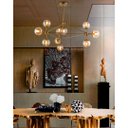 Ver imagem 2 de Lustre Orbe Atomus 10 Globos Dourado Luxvie