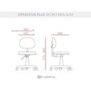 Ver imagem 4 de Cadeira Secretaria Plus Operativa Slim Couro Preto - Plaxmetal