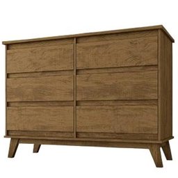 Cômoda Para Quarto 6 Gavetas Arezzo G03 Canela - Mpozenato - 1
