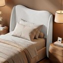 Ver imagem 1 de Cabeceira Orgânica para Cama Box Viúva Luma 120cm Bouclê Branco - Desk Design